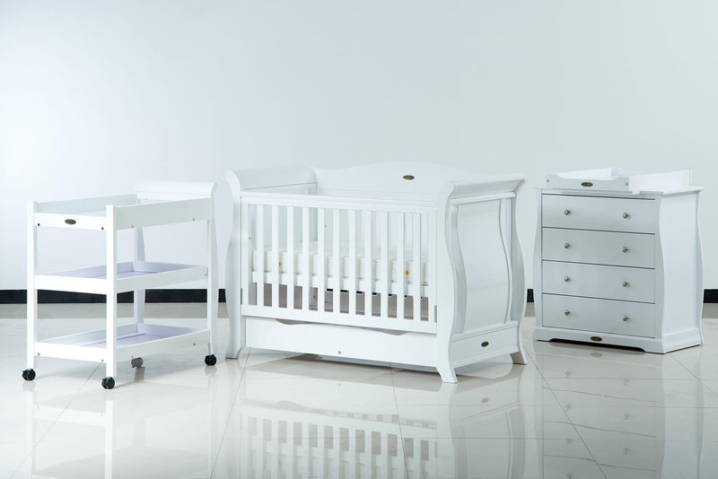 Baby Direct Emporium Sleigh Cot + Dresser + Changing Table