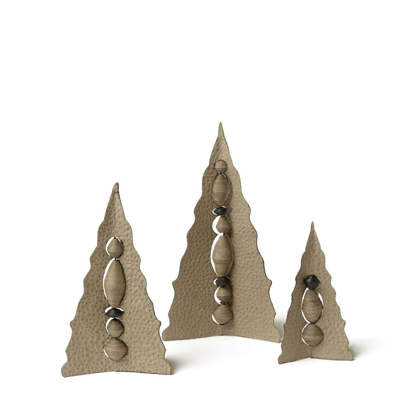 Tree Stripes Trio of Hand Crafted Zero Waste Paper Christmas trees