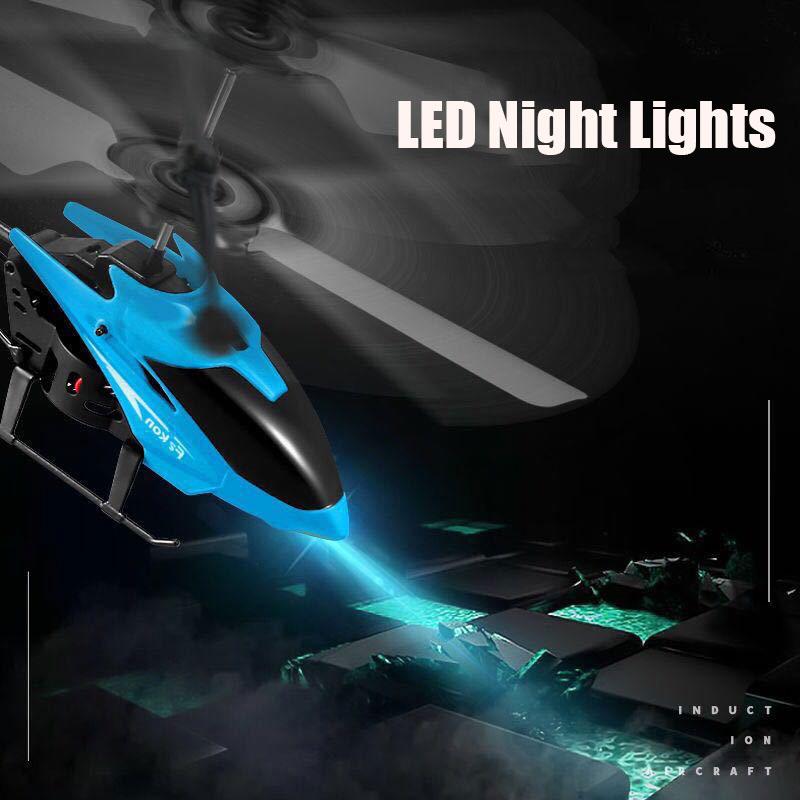 Mini RC Infrared Induction Helicopter Aircraft Drone Flashing Light Toys Christmas Gift Yellow
