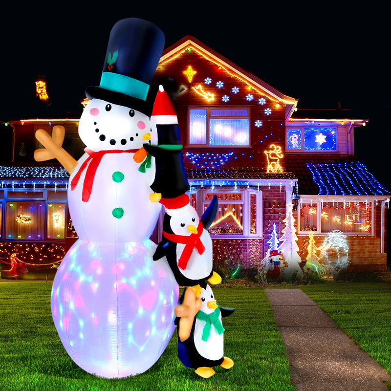Jingle Jollys 2.4M Christmas Inflatable Snowman Xmas Lights Outdoor Decorations