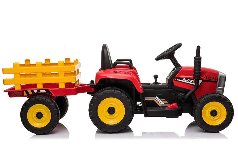 Kids Ride On Car Farm Expert Tractor with Trailer 12V