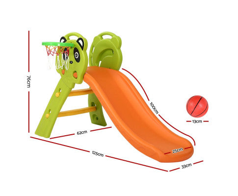 Keezi Kids Slide With Basketball Hoop Activity Center