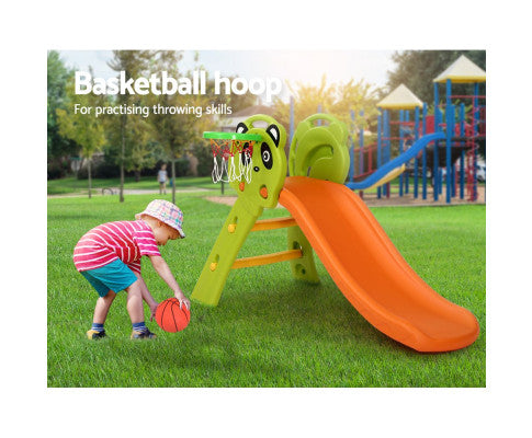Keezi Kids Slide With Basketball Hoop Activity Center
