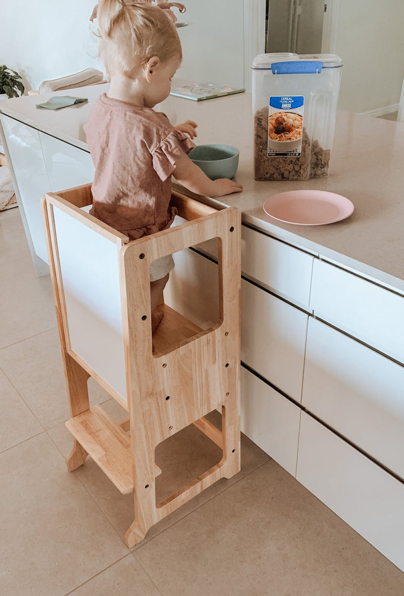 Solid Wood Adjustable Learning Tower 2 in 1
