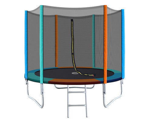 8FT Round Trampolines Multi-coloured