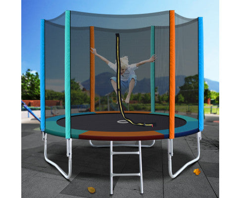 8FT Round Trampolines Multi-coloured