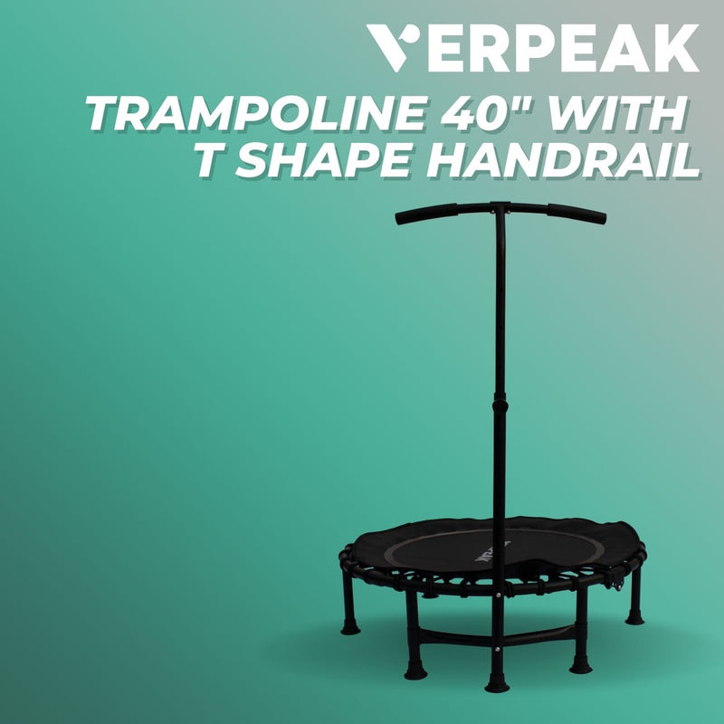 Verpeak Fitness Trampoline 40" with T shape handrail VP-TP-101-JDI