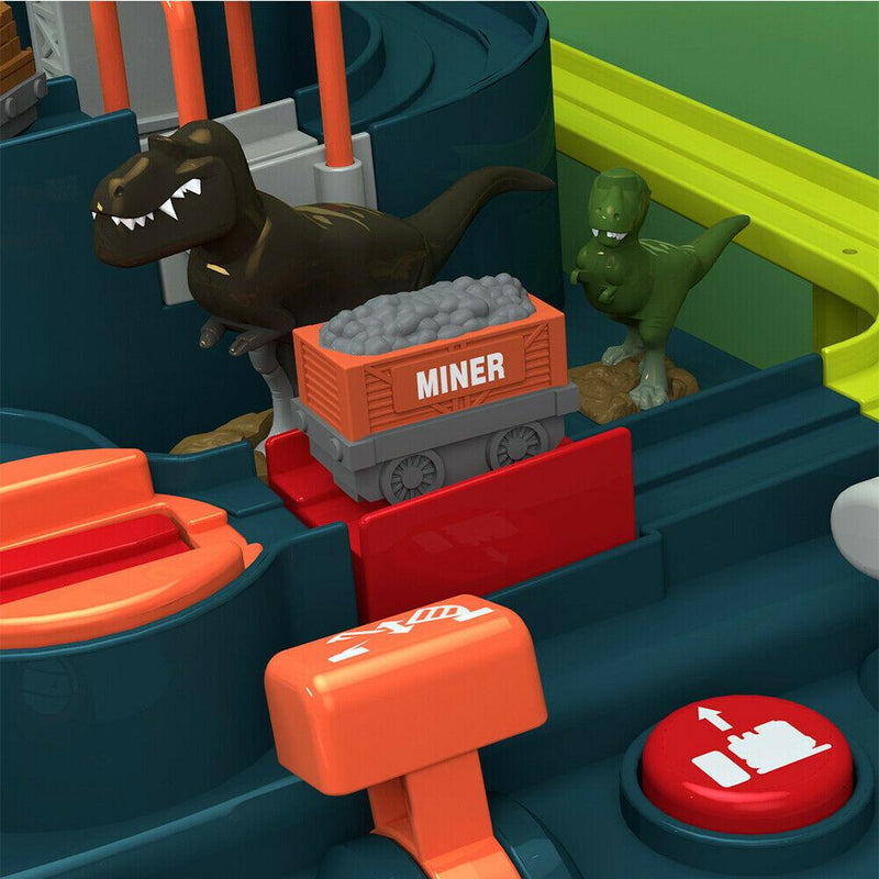 Dinosaur Track Car Adventure Toy Pull Back Christmas Gift Elevator Educational Toys