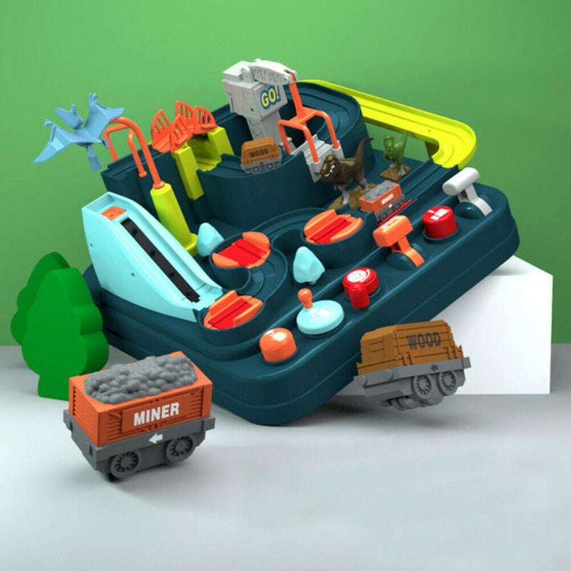 Dinosaur Track Car Adventure Toy Pull Back Christmas Gift Elevator Educational Toys